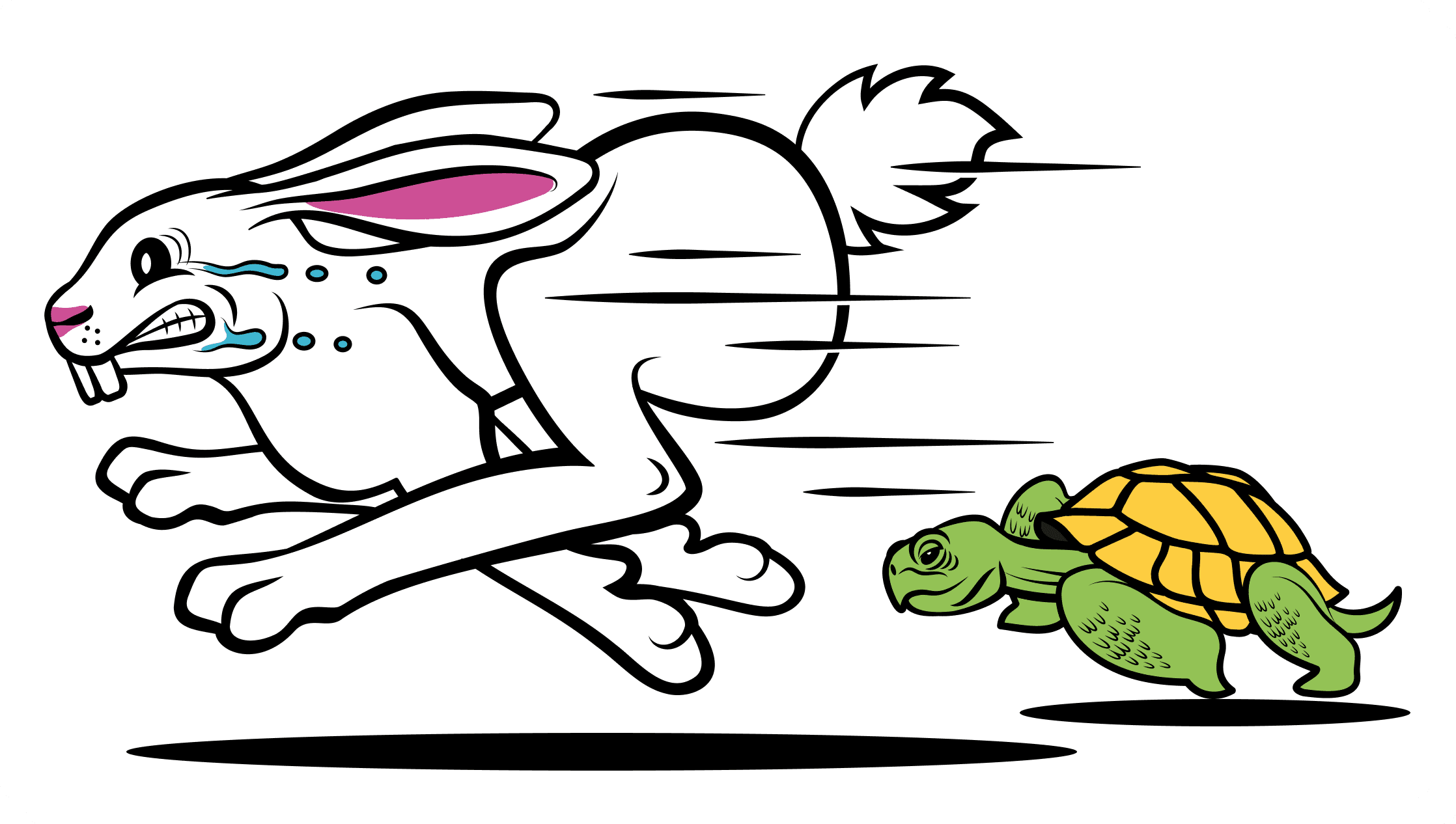 Hare and tortoise illustration