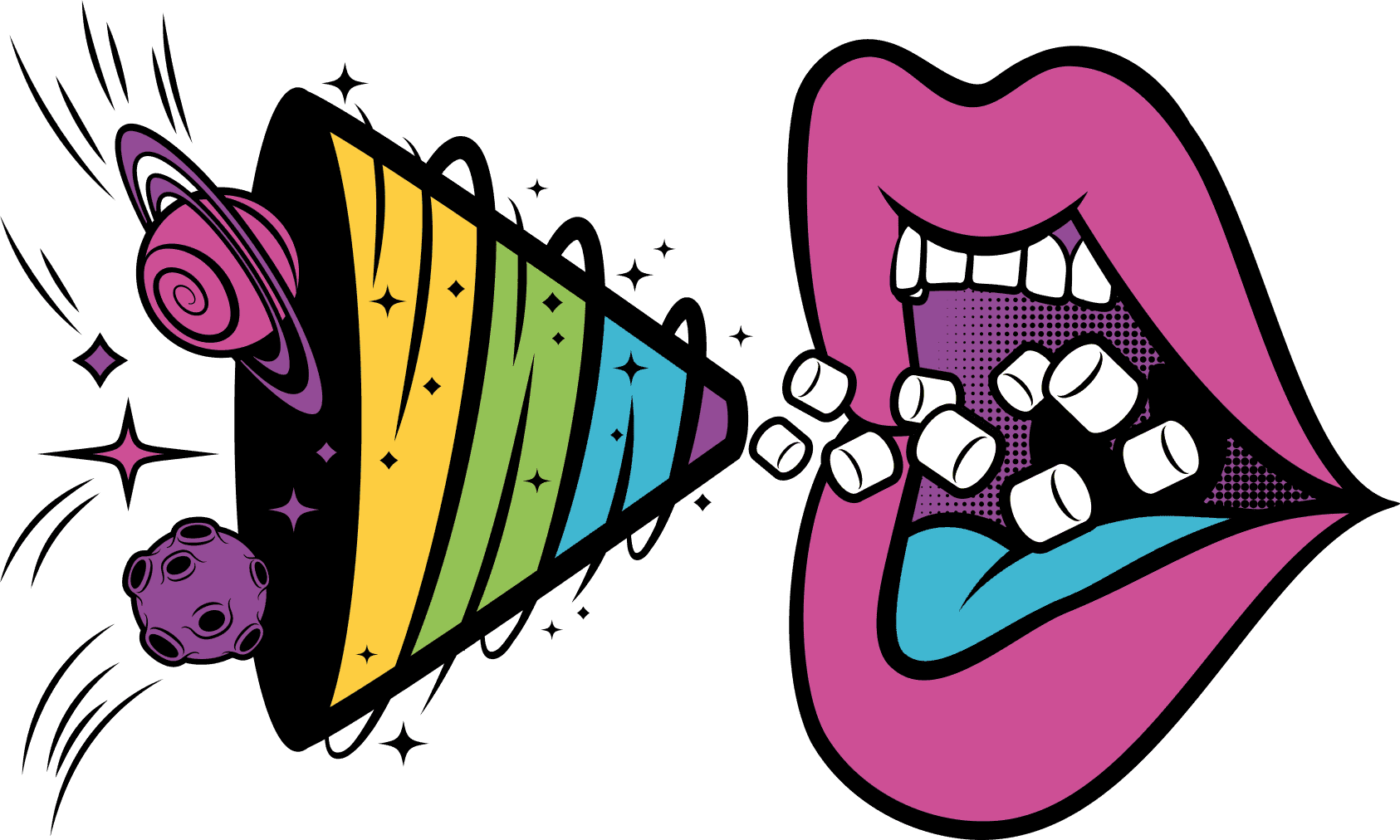 Lips yelling illustration