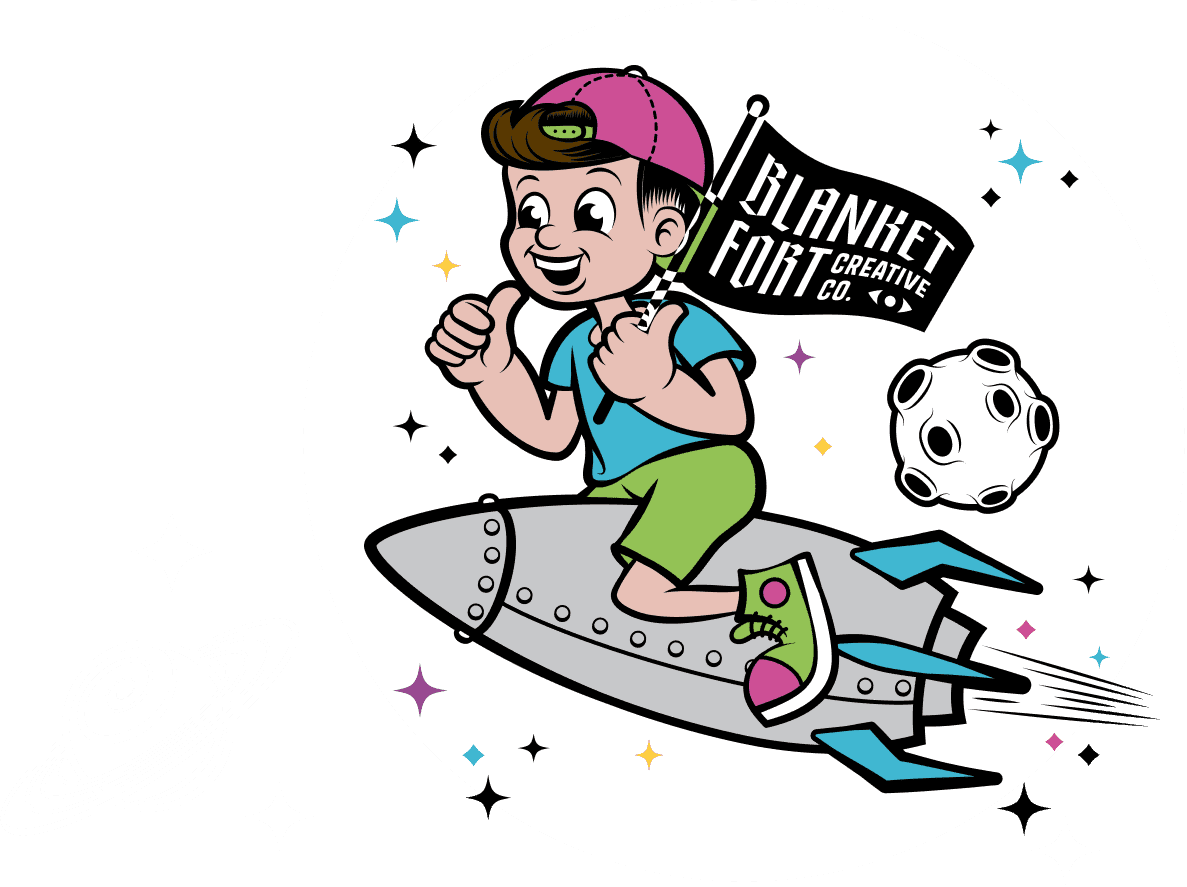 Rocketboy illustration with planet