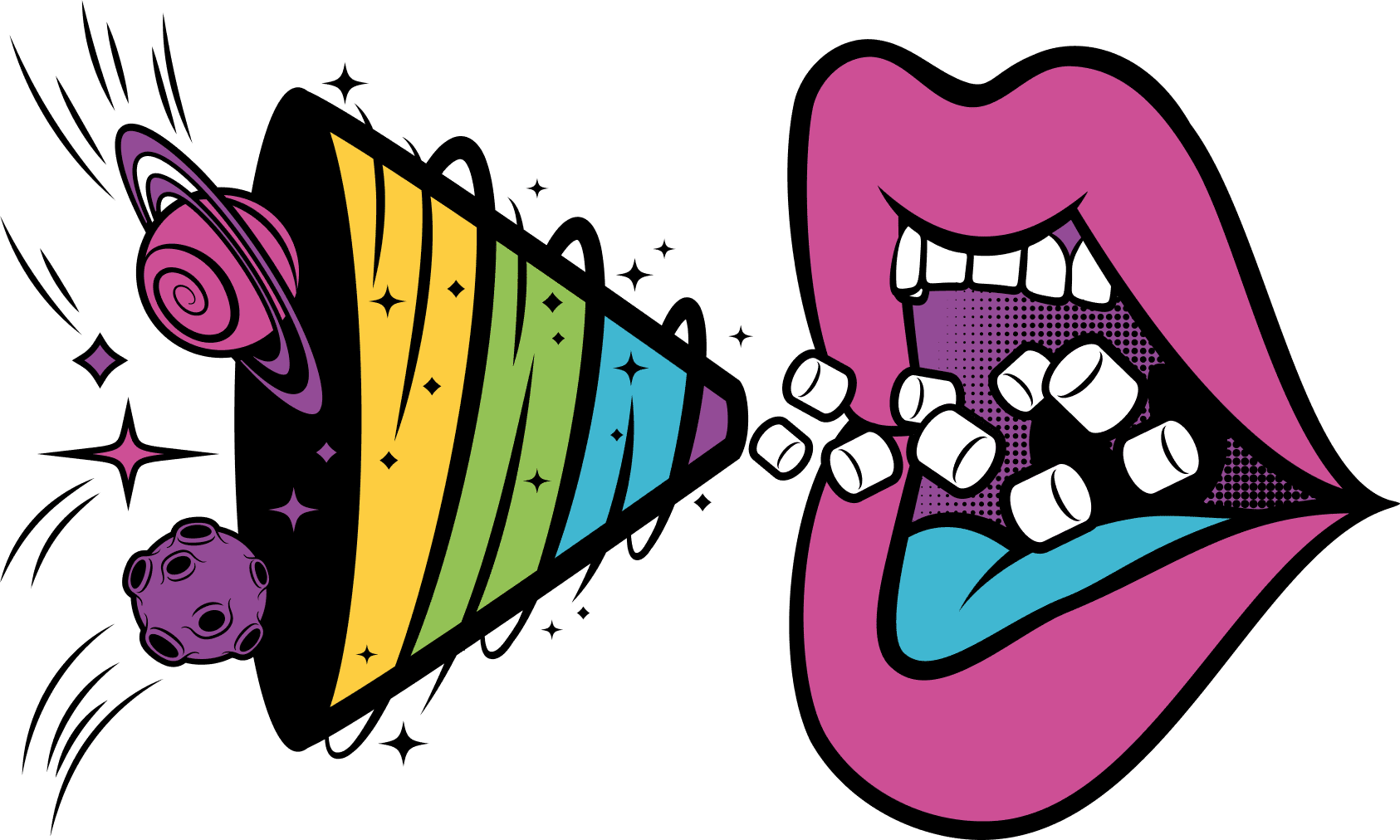Lips yelling illustration